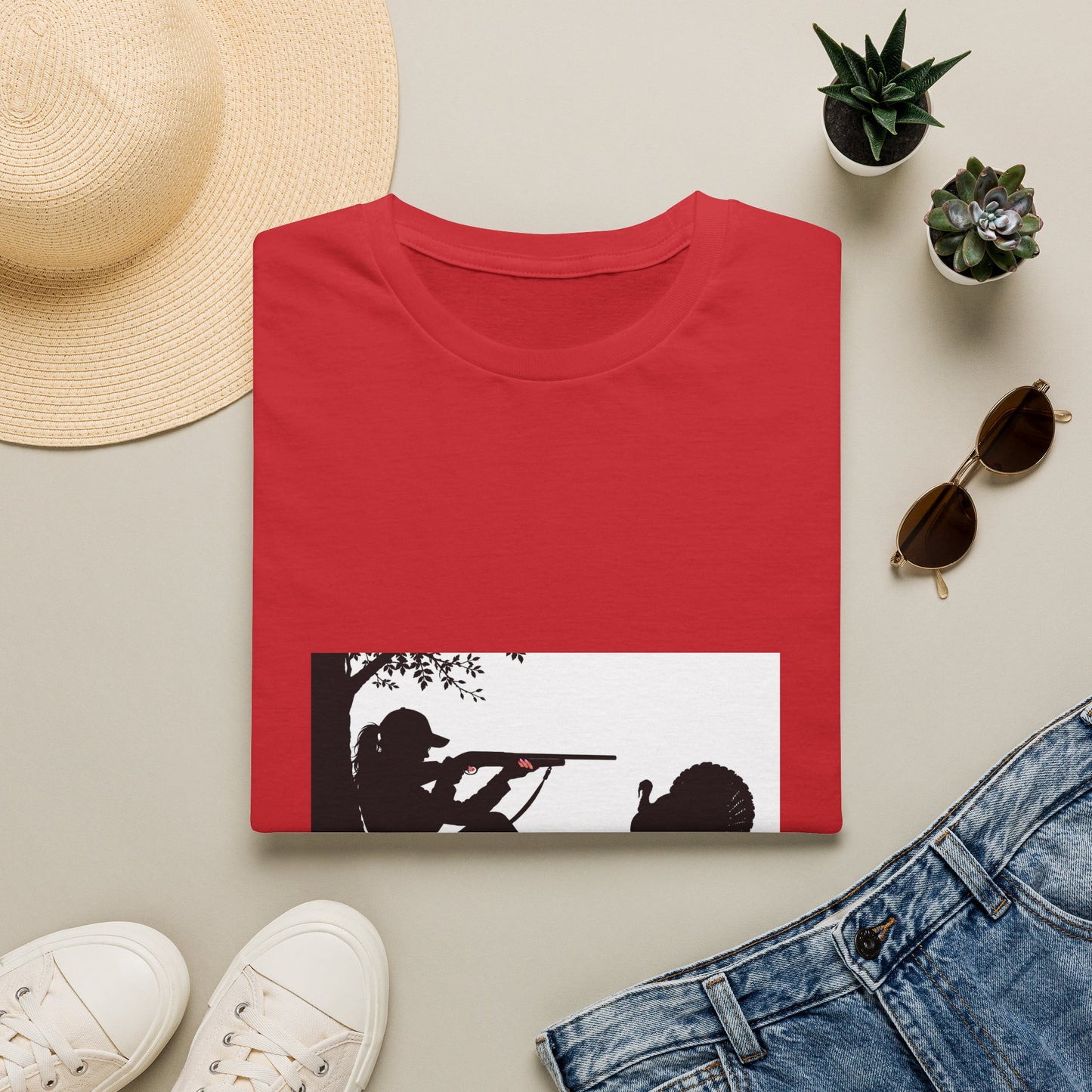 Hunting Silhouette T-Shirt — Shooter & Turkey Graphic Tee
