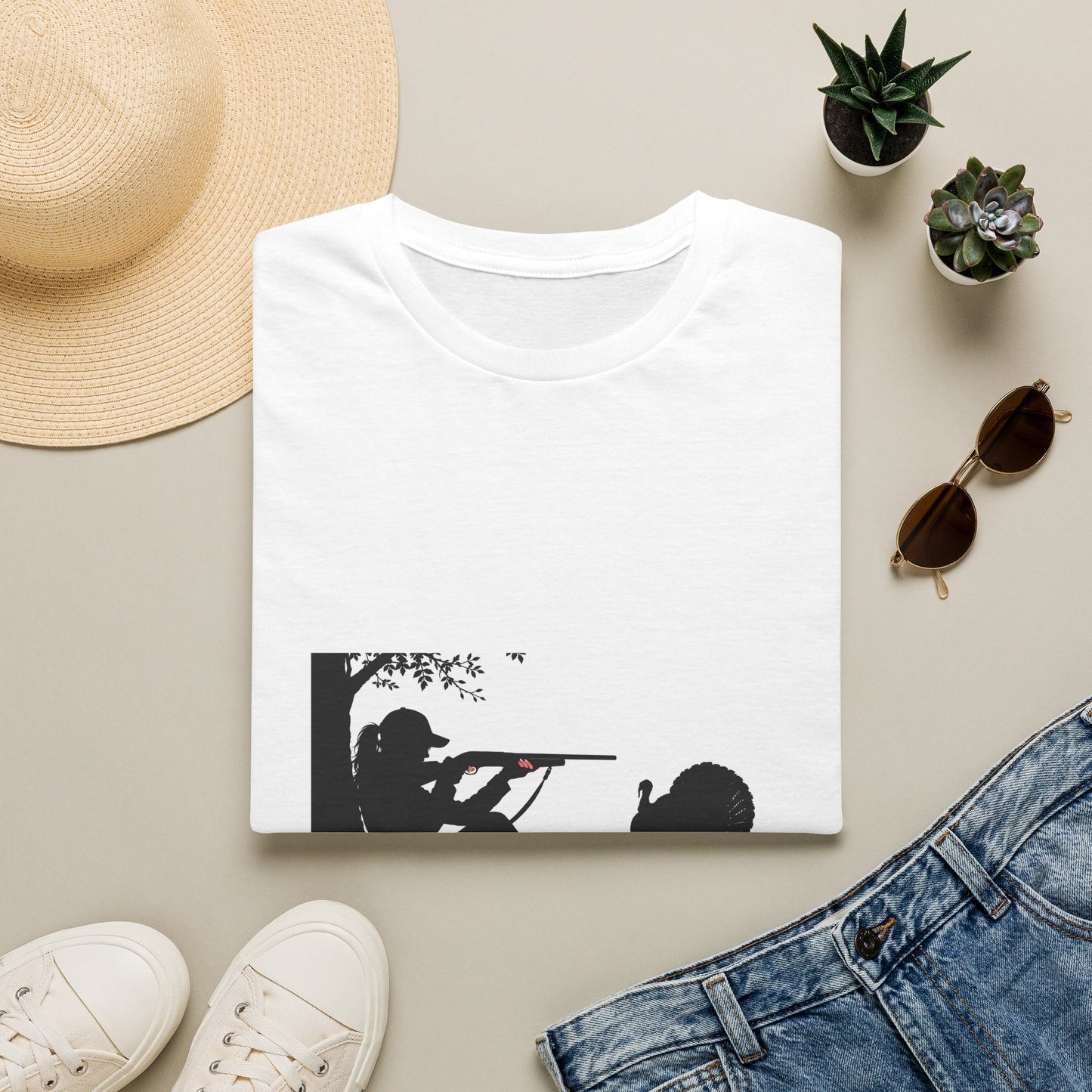 Hunting Silhouette T-Shirt — Shooter & Turkey Graphic Tee