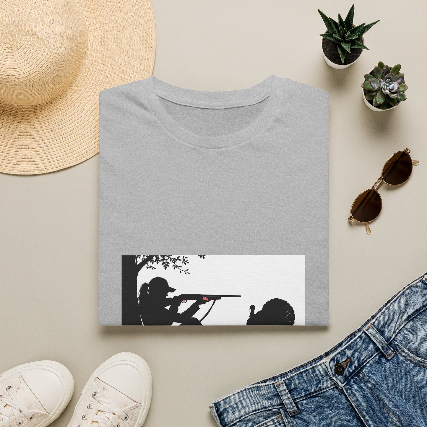 Hunting Silhouette T-Shirt — Shooter & Turkey Graphic Tee