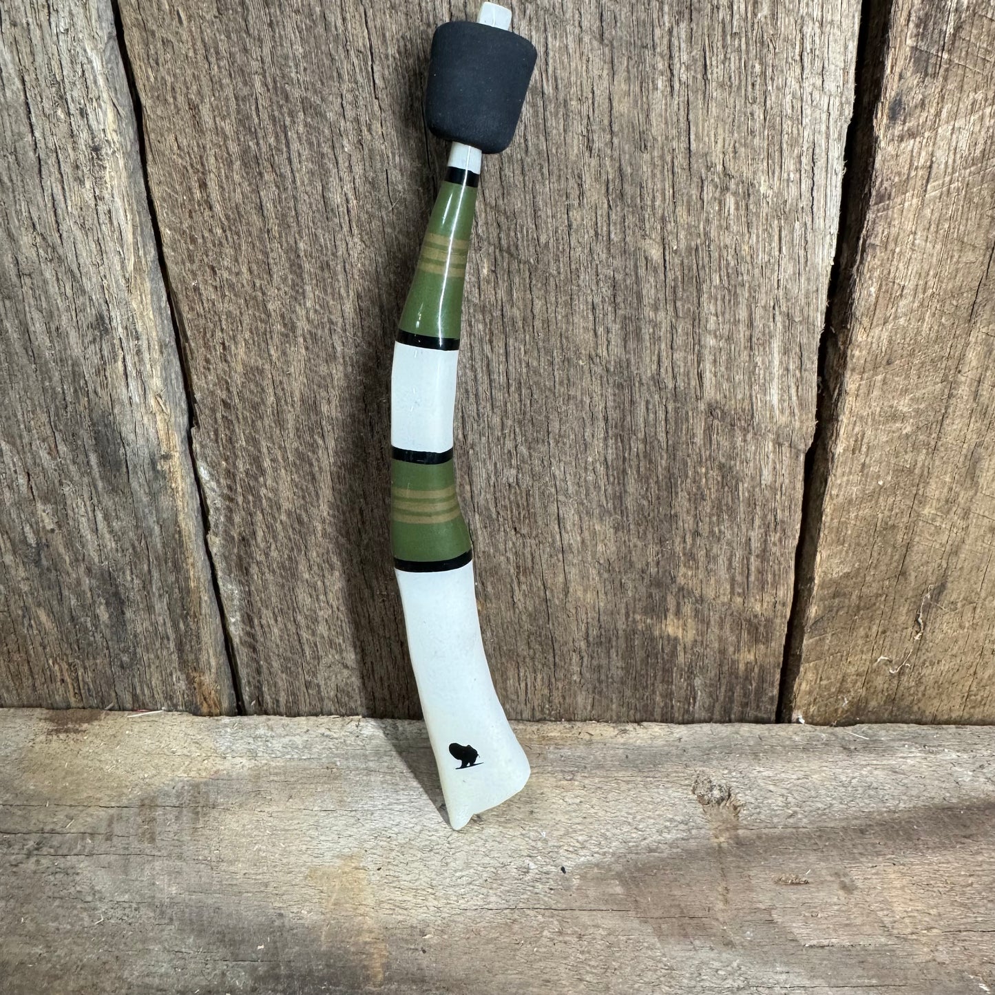 Tan and Green - Black